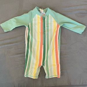 Rugged Butts Saltwater Stripe Rashguard Bodysuit 6-12 months